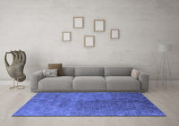 Machine Washable Oriental Blue Industrial Rug, wshurb2451blu