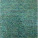 Square Mid-Century Modern Sea Green Oriental Rug, urb2451