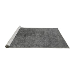 Sideview of Machine Washable Oriental Gray Industrial Rug, wshurb2451gry