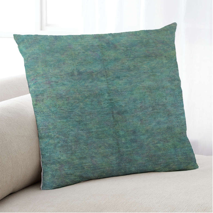 Lifestyle Image of Mid-Century Modern Urban Square Sea Green Throw Pillow, 18 inch by 18 inch, pwurb2451