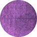 Round Oriental Pink Industrial Rug, urb2451pnk