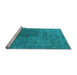 Sideview of Machine Washable Oriental Light Blue Industrial Rug, wshurb2451lblu