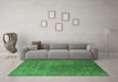 Machine Washable Oriental Emerald Green Industrial Area Rugs in a Living Room,, wshurb2451emgrn