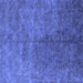 Square Machine Washable Oriental Blue Industrial Rug, wshurb2451blu