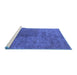 Sideview of Machine Washable Oriental Blue Industrial Rug, wshurb2451blu