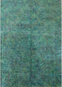 Machine Washable Industrial Modern Sea Green Rug, wshurb2451