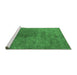 Sideview of Machine Washable Oriental Emerald Green Industrial Area Rugs, wshurb2451emgrn