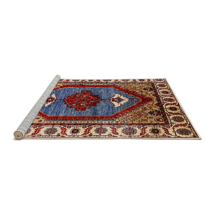 Sideview of Machine Washable Industrial Modern Camel Brown Rug, wshurb2452