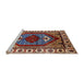 Sideview of Machine Washable Industrial Modern Camel Brown Rug, wshurb2452