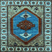 Square Oriental Light Blue Industrial Rug, urb2452lblu