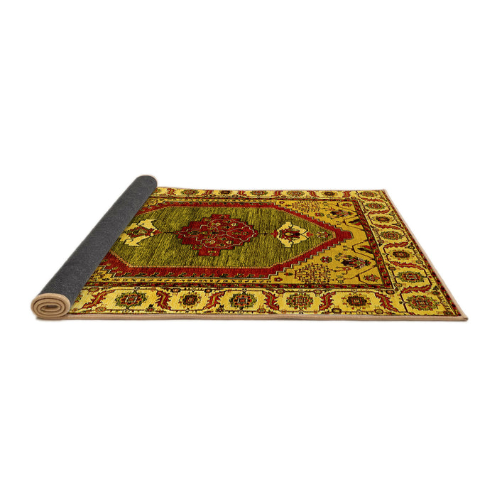 Sideview of Oriental Yellow Industrial Rug, urb2452yw