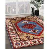 Mid-Century Modern Camel Brown Oriental Rug, urb2452