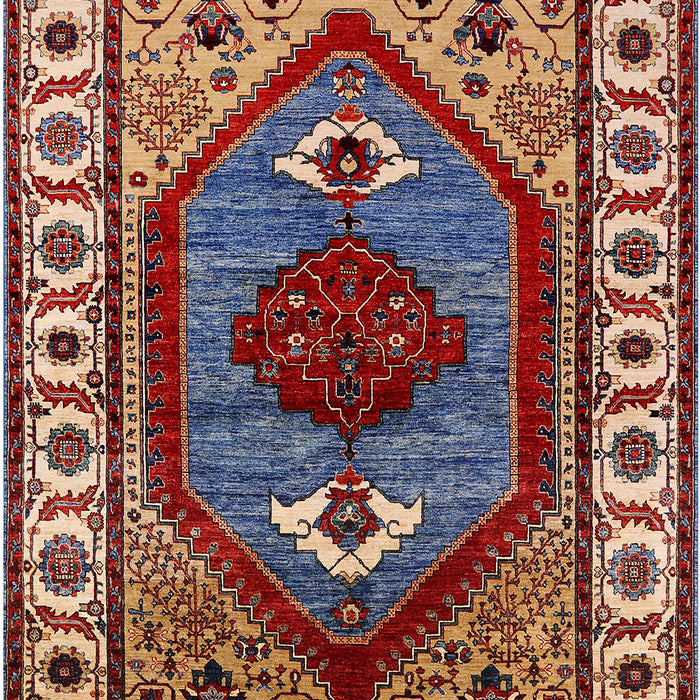 Mid-Century Modern Camel Brown Oriental Rug, urb2452