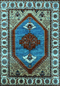 Oriental Light Blue Industrial Rug, urb2452lblu