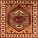 Square Machine Washable Oriental Orange Industrial Area Rugs, wshurb2452org