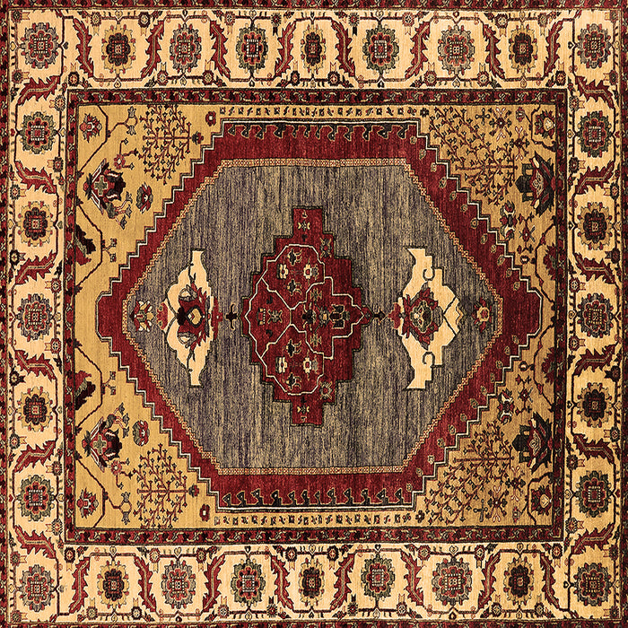Square Oriental Brown Industrial Rug, urb2452brn