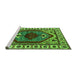 Sideview of Machine Washable Oriental Green Industrial Area Rugs, wshurb2452grn