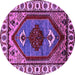 Round Oriental Purple Industrial Rug, urb2452pur