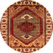 Round Oriental Orange Industrial Rug, urb2452org