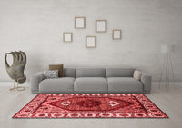 Machine Washable Oriental Red Industrial Rug, wshurb2452red