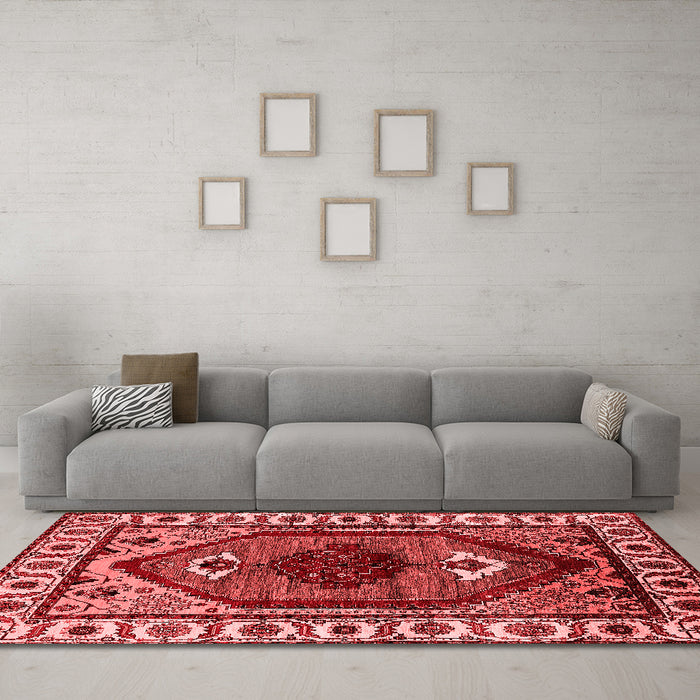 Industrial Red Washable Rugs