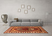 Machine Washable Oriental Orange Industrial Area Rugs in a Living Room, wshurb2452org