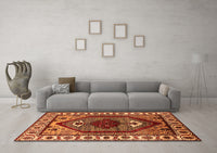 Machine Washable Oriental Orange Industrial Rug, wshurb2452org