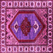 Square Machine Washable Oriental Pink Industrial Rug, wshurb2452pnk