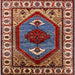 Square Mid-Century Modern Camel Brown Oriental Rug, urb2452