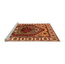 Sideview of Machine Washable Oriental Orange Industrial Area Rugs, wshurb2452org