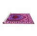 Sideview of Machine Washable Oriental Pink Industrial Rug, wshurb2452pnk