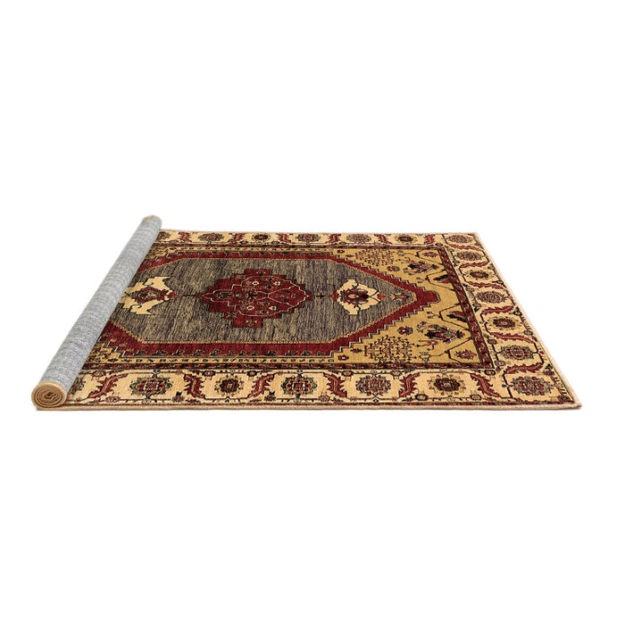 Sideview of Machine Washable Oriental Brown Industrial Rug, wshurb2452brn
