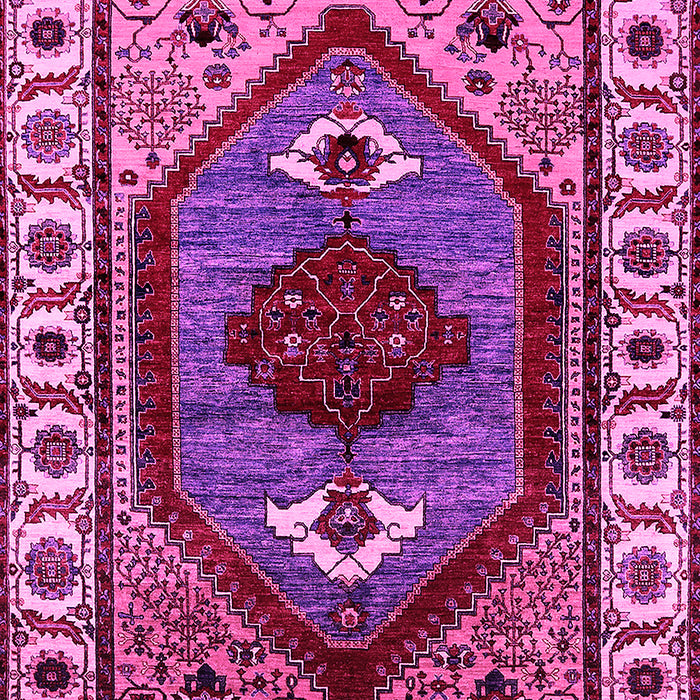 Machine Washable Oriental Pink Industrial Rug, wshurb2452pnk
