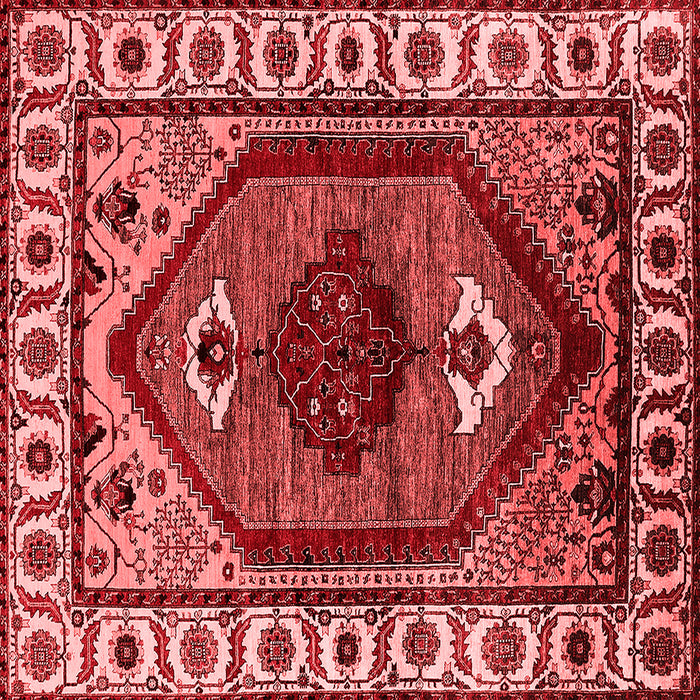 Machine Washable Oriental Red Industrial Rug, wshurb2452red
