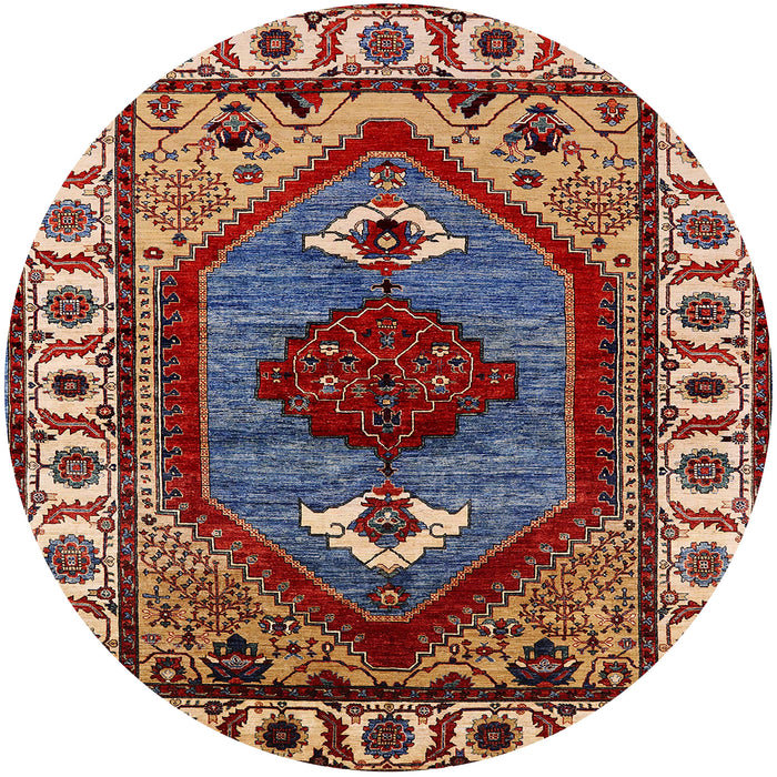 Round Machine Washable Industrial Modern Camel Brown Rug, wshurb2452