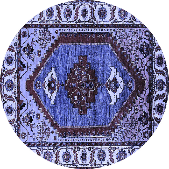Round Oriental Blue Industrial Rug, urb2452blu