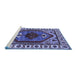 Sideview of Machine Washable Oriental Blue Industrial Rug, wshurb2452blu