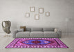 Machine Washable Oriental Purple Industrial Area Rugs in a Living Room, wshurb2452pur