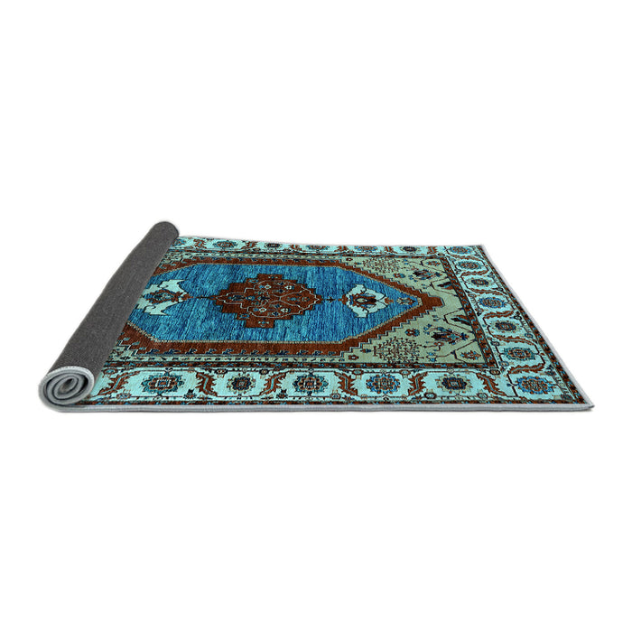 Sideview of Oriental Light Blue Industrial Rug, urb2452lblu