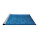 Sideview of Machine Washable Industrial Modern Deep Sky Blue Rug, wshurb2453