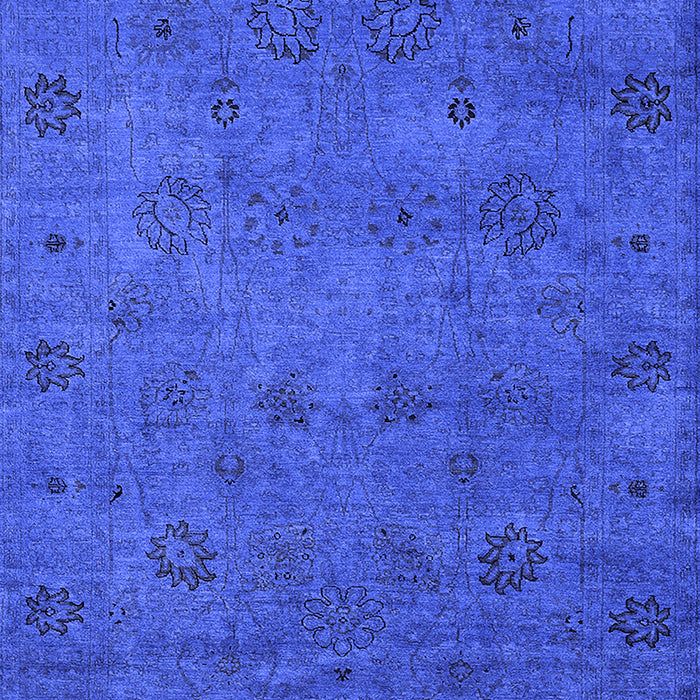 Machine Washable Oriental Blue Industrial Rug, wshurb2453blu