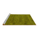 Sideview of Machine Washable Oriental Yellow Industrial Rug, wshurb2453yw