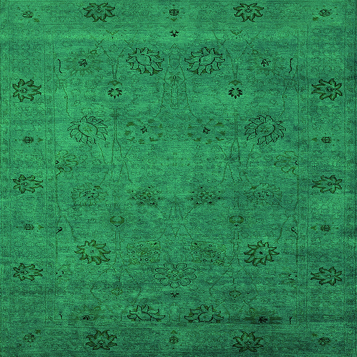 Square Oriental Green Industrial Rug, urb2453grn