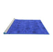 Sideview of Machine Washable Oriental Blue Industrial Rug, wshurb2453blu