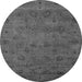 Round Oriental Gray Industrial Rug, urb2453gry