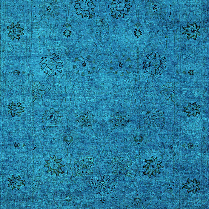 Machine Washable Oriental Turquoise Industrial Area Rugs, wshurb2453turq