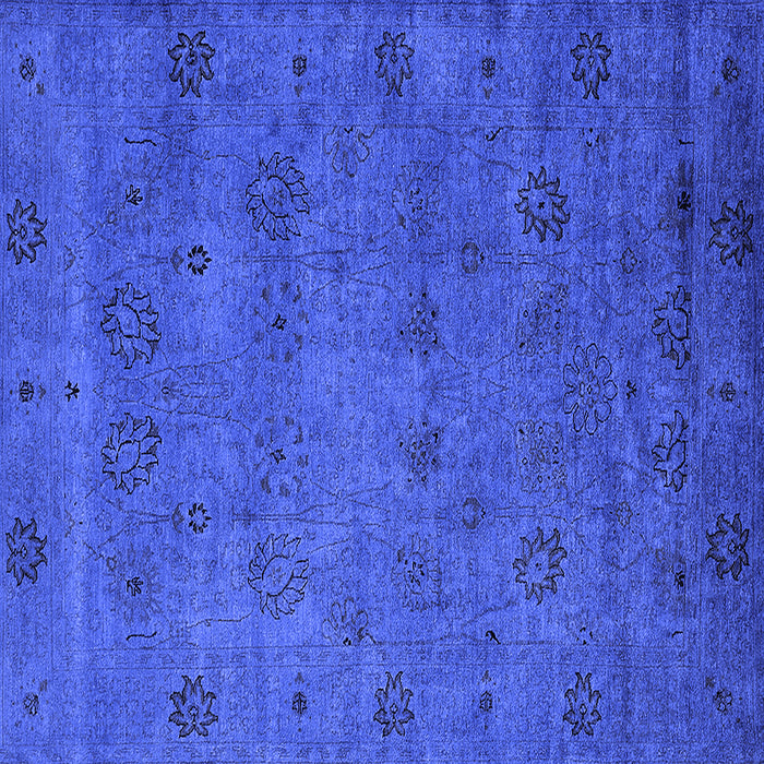 Square Oriental Blue Industrial Rug, urb2453blu