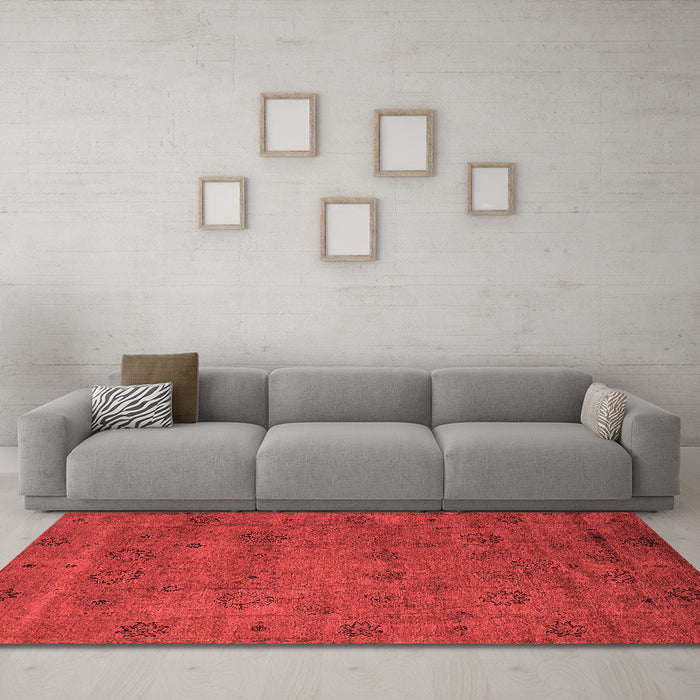 Industrial Red Washable Rugs