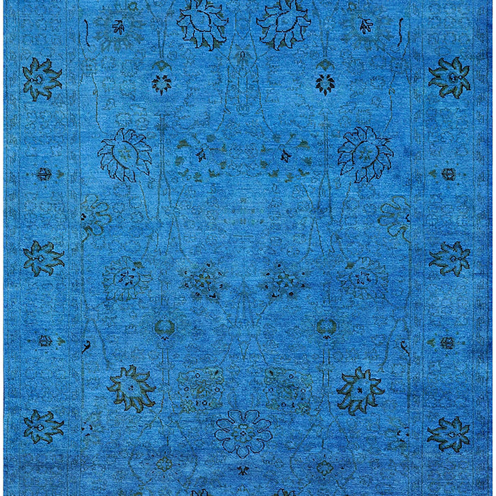 Mid-Century Modern Deep Sky Blue Oriental Rug, urb2453