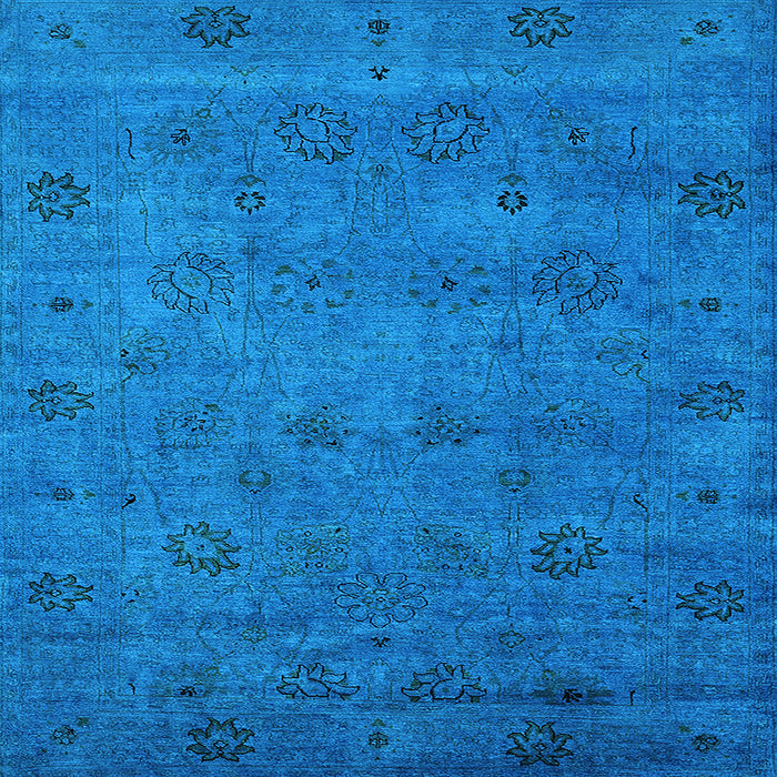 Square Oriental Light Blue Industrial Rug, urb2453lblu